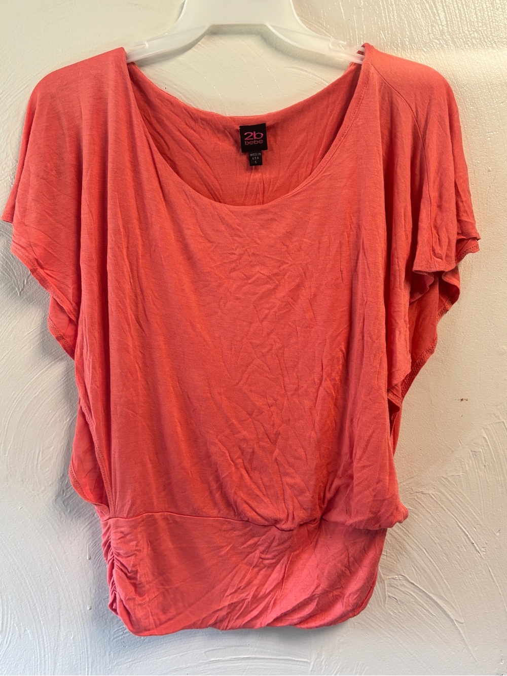 2B Bebe Coral Dolman Sleeve Top